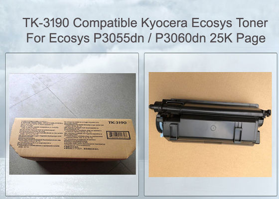 25000 पृष्ठ Kyocera ECOSYS टोनर P3060dn / P3055dn प्रिंटर टोनर कारतूस TK3190