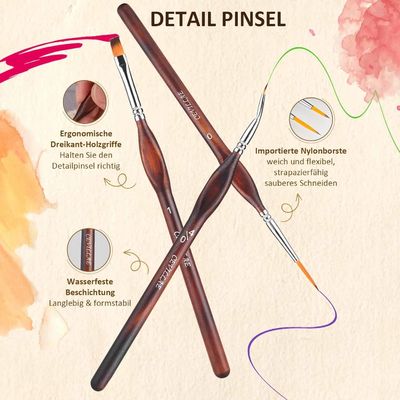 Top Modellbau Fein Detail Malpinsel Pinsel सेट ऐक्रेलिक और तेल रंग