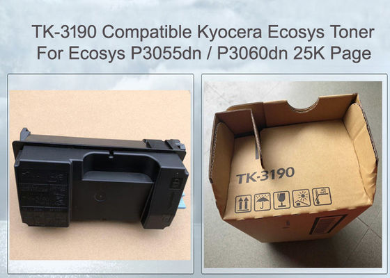 25000 पृष्ठ Kyocera ECOSYS टोनर P3060dn / P3055dn प्रिंटर टोनर कारतूस TK3190