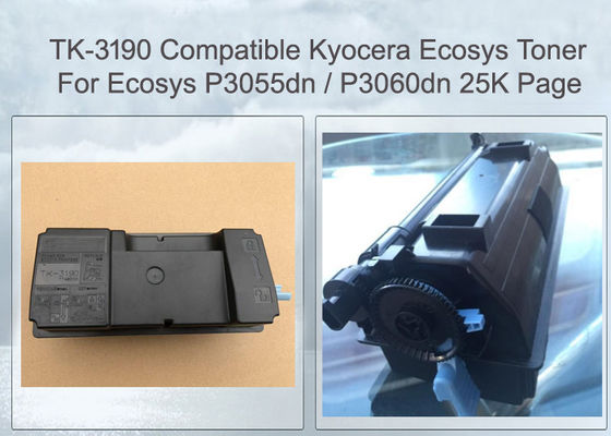 25000 पृष्ठ Kyocera ECOSYS टोनर P3060dn / P3055dn प्रिंटर टोनर कारतूस TK3190