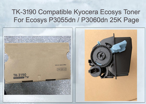25000 पृष्ठ Kyocera ECOSYS टोनर P3060dn / P3055dn प्रिंटर टोनर कारतूस TK3190