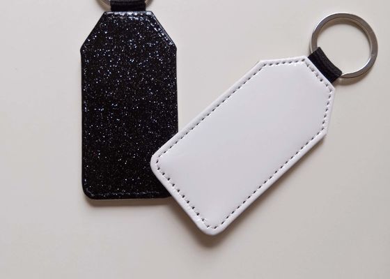 लेदर सब्लिमेशन कस्टम ब्लैंक्स कीचेन हार्ट राउंड रेक्टेंगुलर शेप्स